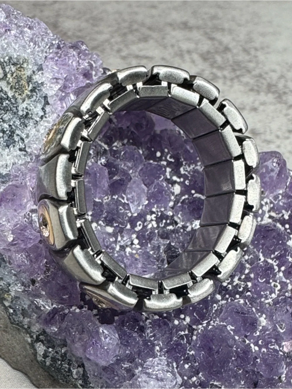 Speidel Stainless Steel 14 kt DQCZ Ring Size 7 Unisex